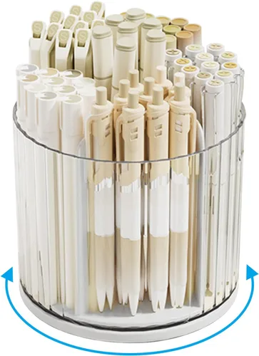 Vista 7 de Marte Vanci Soporte giratorio de 360 grados para lápices, organizador de artículos de papelería, organizador ordenado para lápices, maquillaje