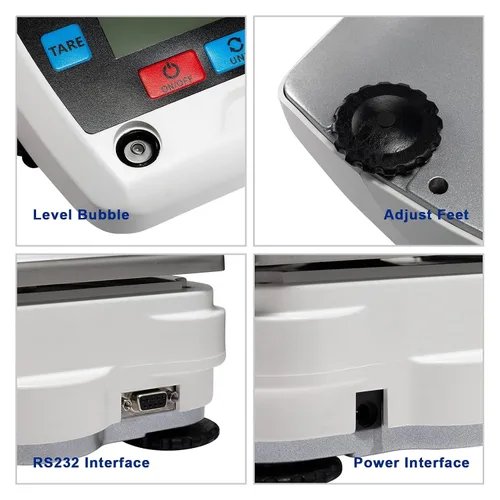 Vista 5 de Balanzas analíticas de laboratorio Unidad Gn CT de alta precisión 3.53 oz x 0.00 oz Precisión Balanza electrónica digital con calibración de 3.53 oz