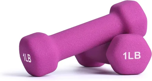 Vista 28 de Portzon Mancuernas de neopreno con agarre antideslizante para ejercicio de entrenamiento corporal total y tonificación muscular, compatible con 2