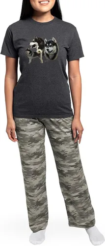 Vista 4 de CafePress Alaskan Malamute - Conjunto de pijama para mujer, color carbón