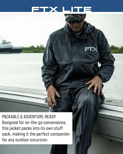 Vista 6 de FROGG TOGGS Chaqueta impermeable FTX Lite para hombre, 3 capas, impermeable, transpirable, elástica y cómoda