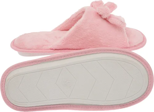 Vista 4 de Pantuflas de espuma viscoelástica con lazo de mariposa para mujer W1-10-pink-5-6 Rosado 1
