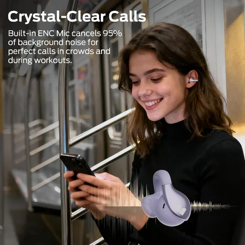 Vista 11 de Monster Open Ear AC225 - Auriculares inalámbricos Bluetooth 6.0, sonido estéreo, ligeros y cómodos auriculares con clip con micrófono ENC