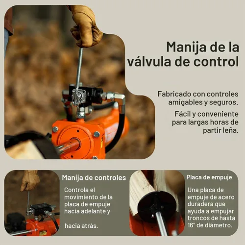 Vista 7 de SuperHandy Divisor hidráulico de troncos, 20 toneladas, divisor de leña
