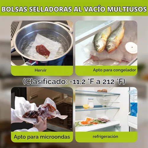 Vista 6 de Bolsas selladoras al vacío reutilizables para alimentos, 30 bolsas de almacenamiento de alimentos sin BPA