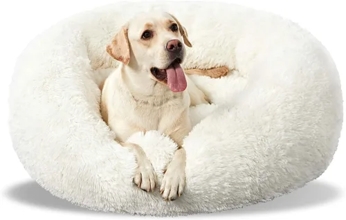 Vista 11 de ANWA - Cama redonda para perro mediano, lavable, cama tipo dona para perro grande, cómoda, acogedora y relajante