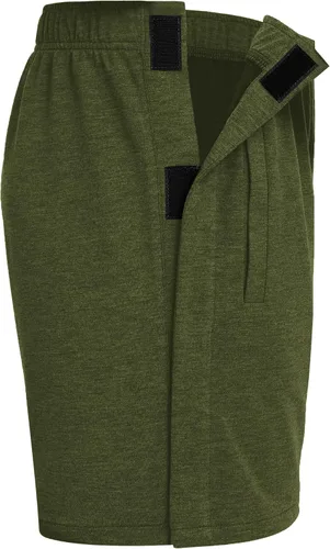 Vista 4 de Deyeek - Pantalones cortos unisex desmontables con cierre de botón, de algodón atlético, para recuperación post cirugía de rodilla, reemplazo