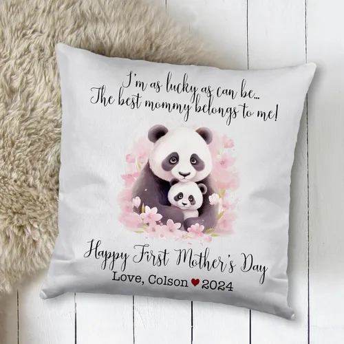Vista 2 de Generic Panda, funda de almohada personalizada para el primer día de la madre, funda de almohada personalizada para el día de la madre, regalo