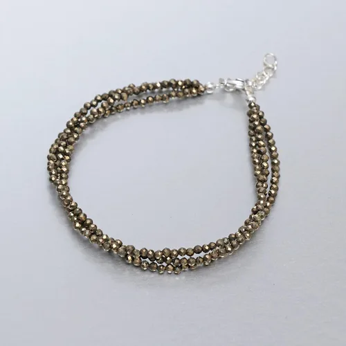 Vista 15 de Gempires - Pulseras de cuentas naturales de múltiples hebras, ligeras, hechas a mano, hipoalergénicas, de 8 pulgadas, chapadas en oro, elegantes