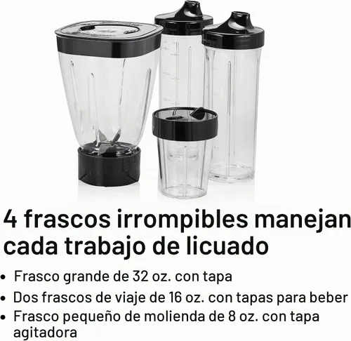 Vista 2 de Hamilton Beach Licuadora MultiBlend para batidos con tarro de 32 onzas sin