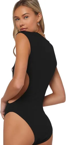 Vista 2 de Verdusa Body sin mangas con cuello redondo recortado para mujer
