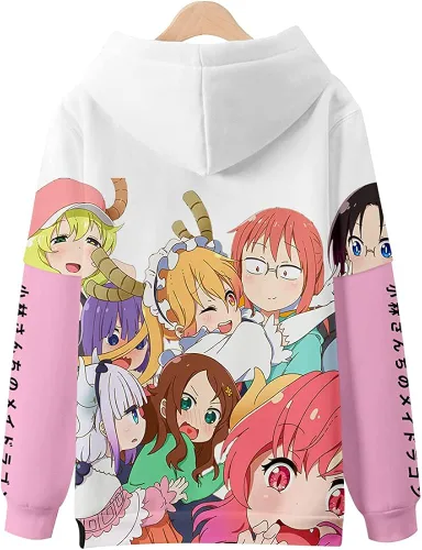 Vista 2 de COSNOBLE Sudadera con capucha Iruru, Anime Miss Kobayashi's Dragon Maid Cosplay Tohru Costume Kobayashi para adulto