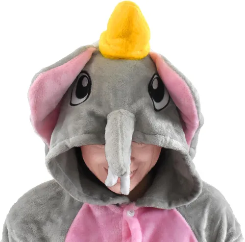 Vista 2 de Pijama de franela de una pieza para disfraz de Halloween, diseño de animal