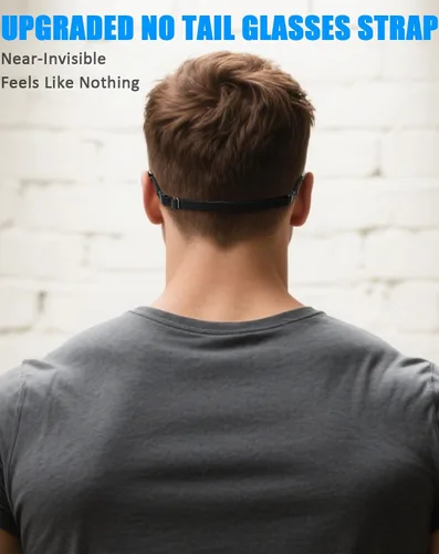 Vista 2 de BILIONE Correa de vidrio sin cola para gafas, cordón para lentes de sol para hombres y mujeres, soportes ajustables para gafas alrededor del cuello