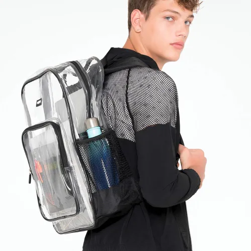 Vista 5 de J.CARP Bolsa transparente resistente Mochila transparente duradera Bolsa transparente transparente