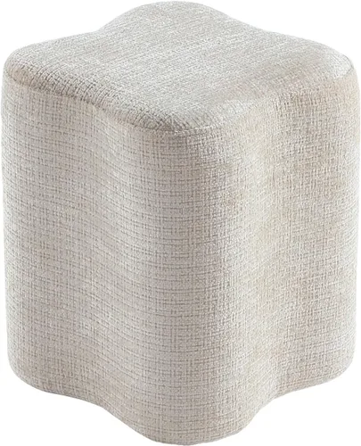 Vista 7 de Get Set Style Otomana con forma de flores de 14.4 pulgadas, moderno taburete otomano de felpilla para sala de estar, cómodo puf extra para sentarse