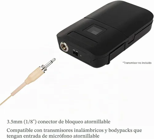 Vista 3 de Auriculares con micrófono discretos para colgar sobre la oreja para sistema inalámbrico, transmisor de bodypack, ideal para conferencias