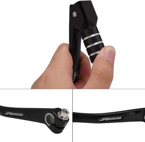 Vista 5 de JFG RACING Palanca de cambios plegable para motocicleta + estriberas para moto de cross CNC universal para 50cc - 125cc CRF CR XR RM KX KLX YZ TTR