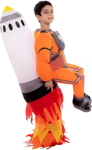 Vista 5 de Spooktacular - Disfraz inflable unisex para niños, disfraz inflable de Halloween con cohete