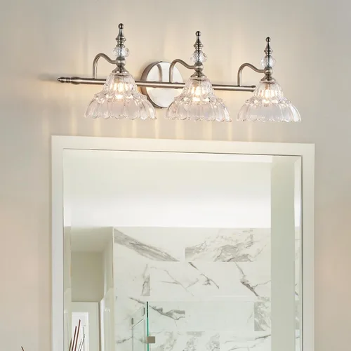 Vista 9 de HDDFL Lámpara de baño sobre espejo, accesorios de iluminación de tocador de latón mate, apliques de pared modernos para dormitorio, baño, pasillo