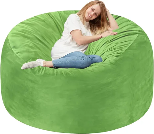 Vista 69 de Homguava - Sillón puff de 3 pies Sillón estilo puff grande de 3 pulgadas con relleno de espuma viscoelástica, sofá suave con funda de terciopelo