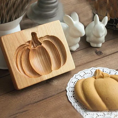 Vista 20 de Molde de Galletas de Madera Herramienta de Decoración de Galletas de Madera Moldes de Galletas 3D Molde de Hornear Gracioso Arte de Relieve Navidad