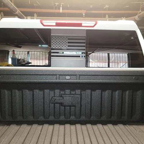Vista 3 de Zxiaochun Calcomanía de Bandera Estadounidense para Ventana Trasera Central para Chevy Silverado/GMC Sierra 2004-2016 2017 2018 Ventana Central