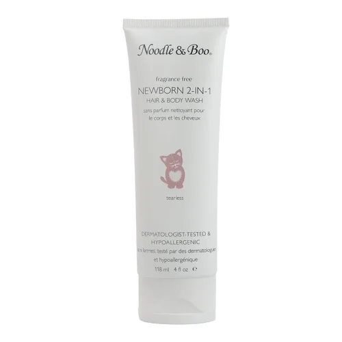 Vista 2 de Noodle & Boo Set de regalo de baño y masaje para bebés, con gel de baño y cuerpo para recién nacidos, loción súper suave, probado por pediatras