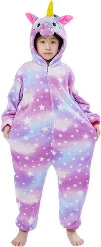 Vista 39 de Mameluco de unicornio para pijamas de animales, cosplay, disfraz unisex de Halloween