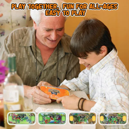 Vista 7 de SevenQ - Juegos de agua portátiles, 4 paquetes, tema de dinosaurios, juego de lanzamiento de anillos de agua, juguete acuático, juego de anillos