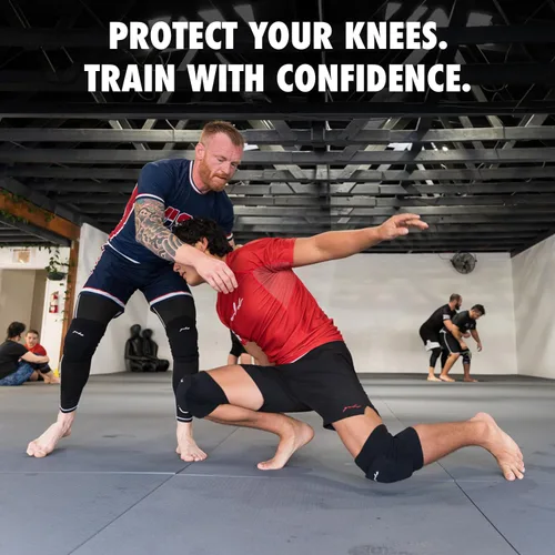 Vista 4 de Gold BJJ Rodilleras para Jiu Jitsu, Wrestling y MMA - Juego de 2 (pequeño)