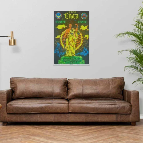 Vista 7 de Libra signo del zodiaco - Laminado - Póster de luz negra - 23.5 x 35.5 pulgadas