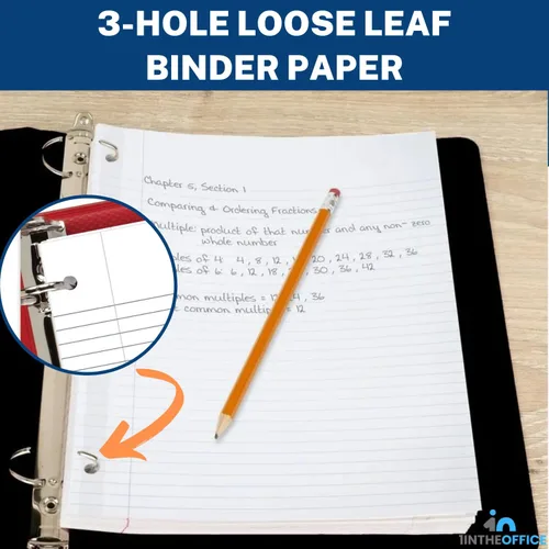 Vista 3 de 1InTheOffice Filler Paper College - Papel para carpeta de hojas sueltas de 8.5 x 11 pulgadas, 3 agujeros, tamaño carta, (400/paquete)