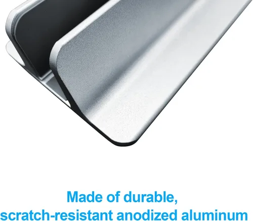Vista 5 de Soporte vertical para laptop, soporte de aluminio para computadora portátil de escritorio con base ajustable (hasta 17.3 pulgadas) compatible