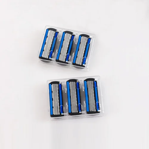 Vista 6 de Recambios de 6 cuchillas para hombre, cartuchos de afeitar de 6 cuchillas con tira lubricante, ofrece un afeitado limpio y cerrado, 18