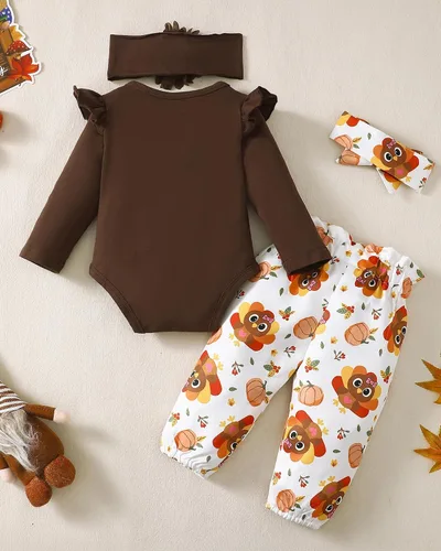 Vista 91 de SUNNY PIGGY Ropa para bebé recién nacida, con volantes, mameluco de algodón floral, conjunto de pantalones de algodón para niñas