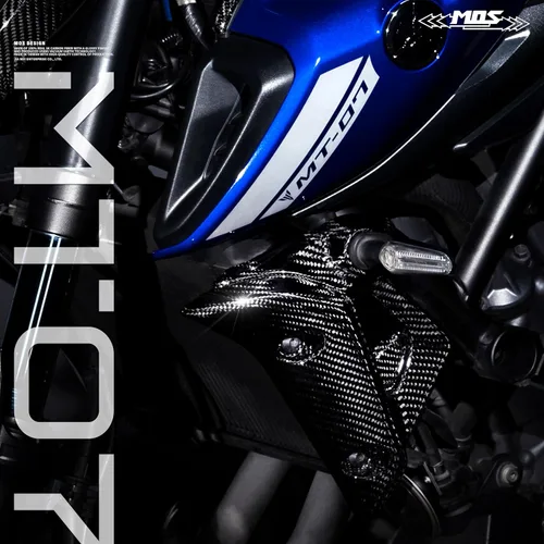 Vista 7 de Cubiertas de cubierta de radiador de fibra de carbono compatibles con Yamaha MT-07 2021