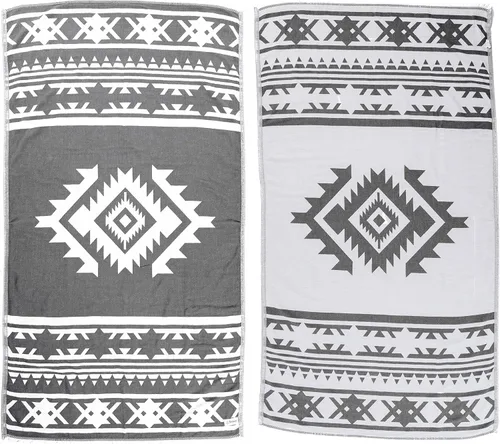 Vista 11 de Bersuse Toalla turca Yucatan de doble capa 100% algodón, 39 x 71 pulgadas, color negro