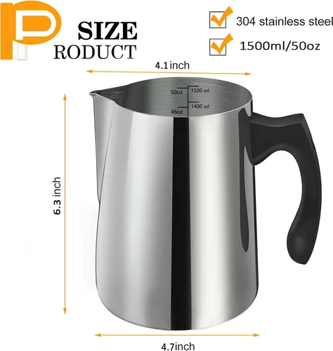 Vista 2 de BBAXI - Olla para hacer velas y verter, 1500 ML/50 OZ, jarra para verter velas, olla para hacer velas de acero inoxidable 304 con mango resistente