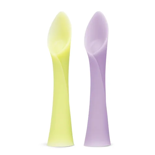 Vista 11 de Olababy Juego de 2 piezas de alimentación avanzada para bebé, incluye cuchara de entrenamiento y cuenco de vapor Kiwi / Lima