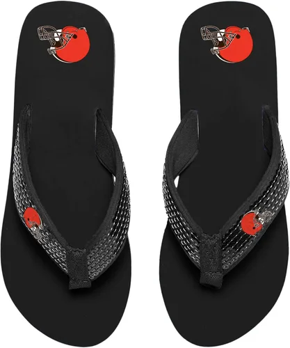 Vista 3 de FOCO Womens NFL Team Logo Sequin Strap Sandals Flip Flops