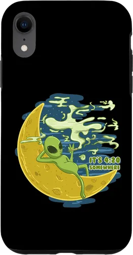 Vista 8 de Estuche de regalo para iPhone 14 Pro Alien 420 Somewhere Funny ET Cannabis Marihuana Stoner