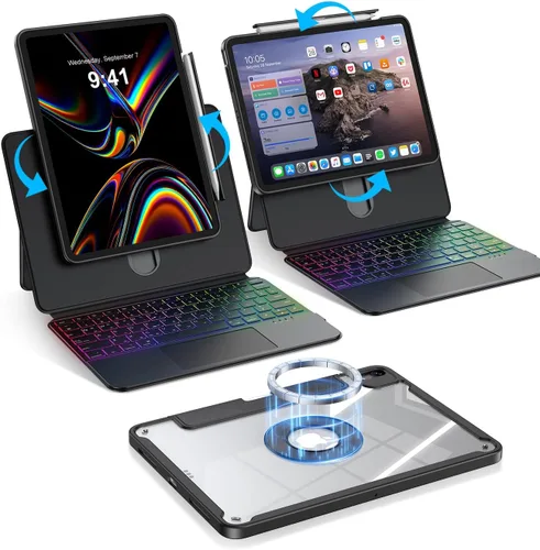 Vista 15 de BLOSOMEET iPad Air magnético de 11 pulgadas (2026 M4/2025 M3/2024 M2) con Negro