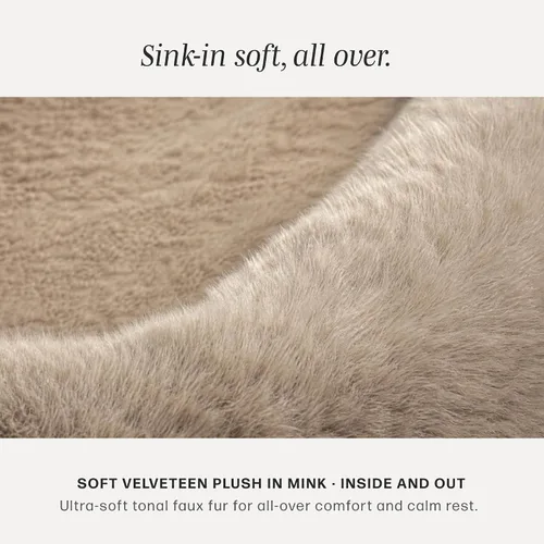 Vista 4 de Furhaven Snuggler - Cama ortopédica para perro, funda lavable, tamaño pequeño, visón