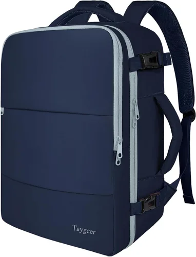 Vista 24 de Taygeer - Mochila de viaje para mujeres, mochila de cabina con puerto de carga USB y bolsa para zapatos, mochila TSA para laptop de 15.6 pulgadas