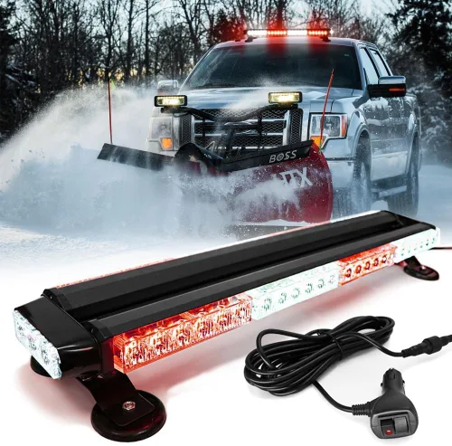 Vista 10 de Barra de luz estroboscópica de emergencia de 14.5'' con 32 LED para techo, doble lado, luz de advertencia de peligro, luz de seguridad con imán