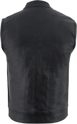 Vista 2 de Milwaukee Chaleco con cuello abierto con botón, con cierre delantero, estilo club, para hombre.