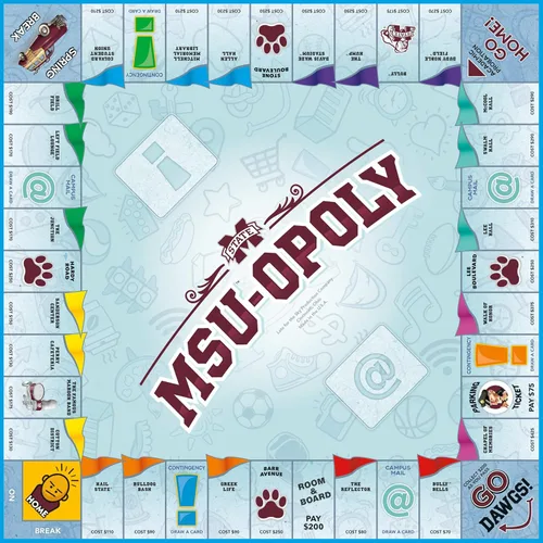 Vista 2 de Late for the Sky Juego de mesa Opoly de la Universidad Estatal de Mississippi