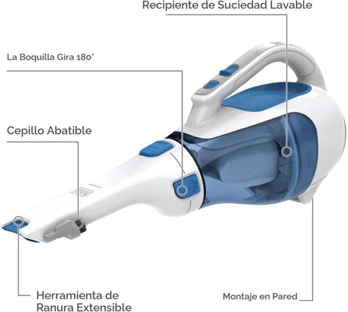 Vista 2 de Aspiradora manual inalámbrica de litio Black+Decker HHVI320JR02 Magic Blue