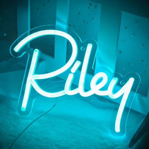 Vista 13 de Letrero de neón con el nombre Brianna para decoración de pared, luz de neón LED con el nombre Brianna para dormitorio de niños, decoración de fiesta